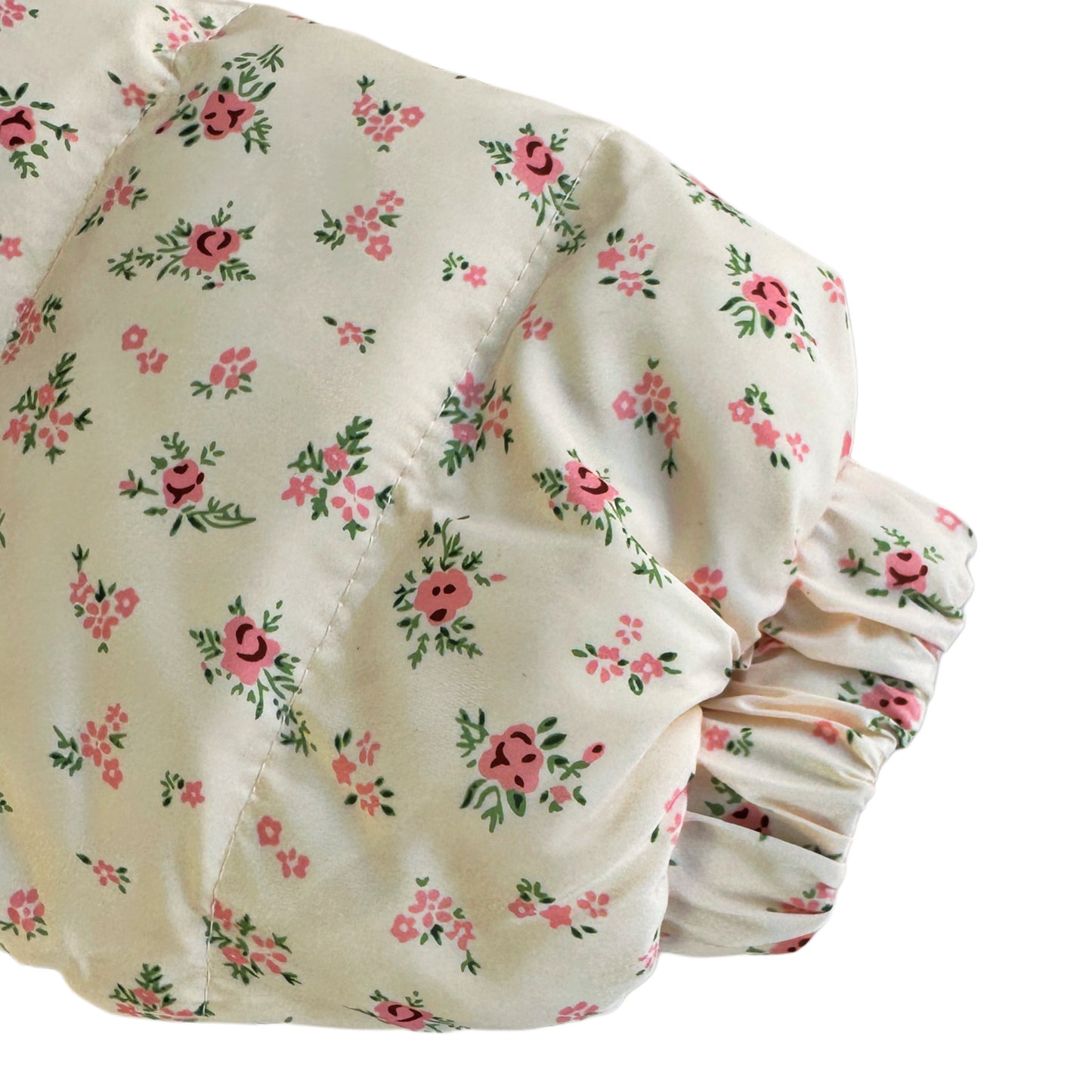 Parka acolchada para niña con capucha y estampado floral – 86-90% plumón de ganso