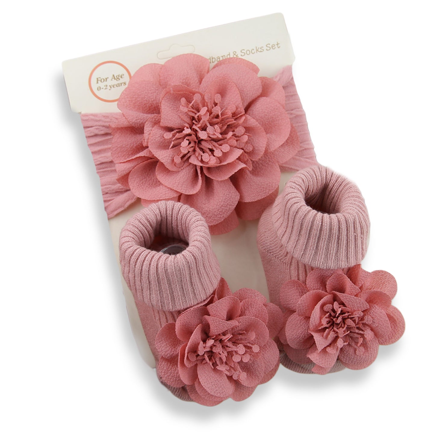 Set para niña (0 a 2 años) — calcetines y cintillo