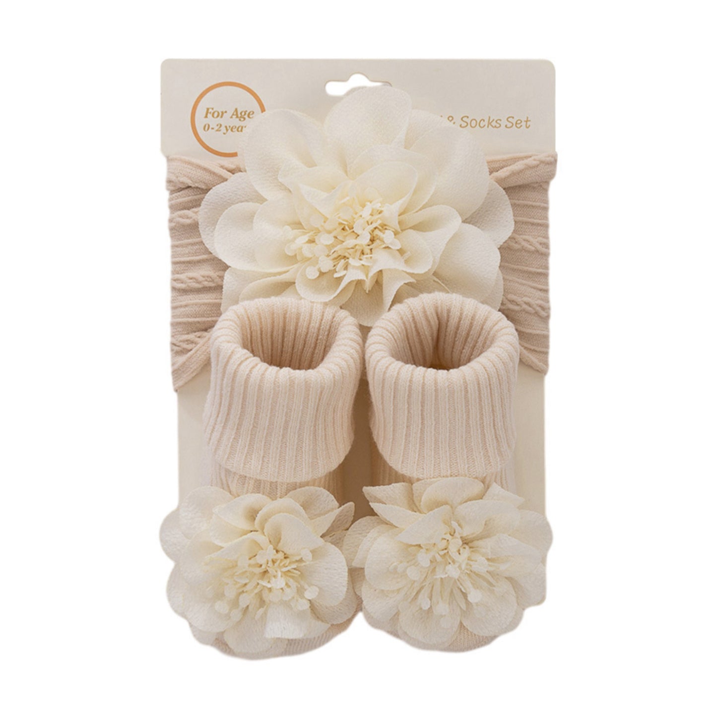 Set para niña (0 a 2 años) — calcetines y cintillo