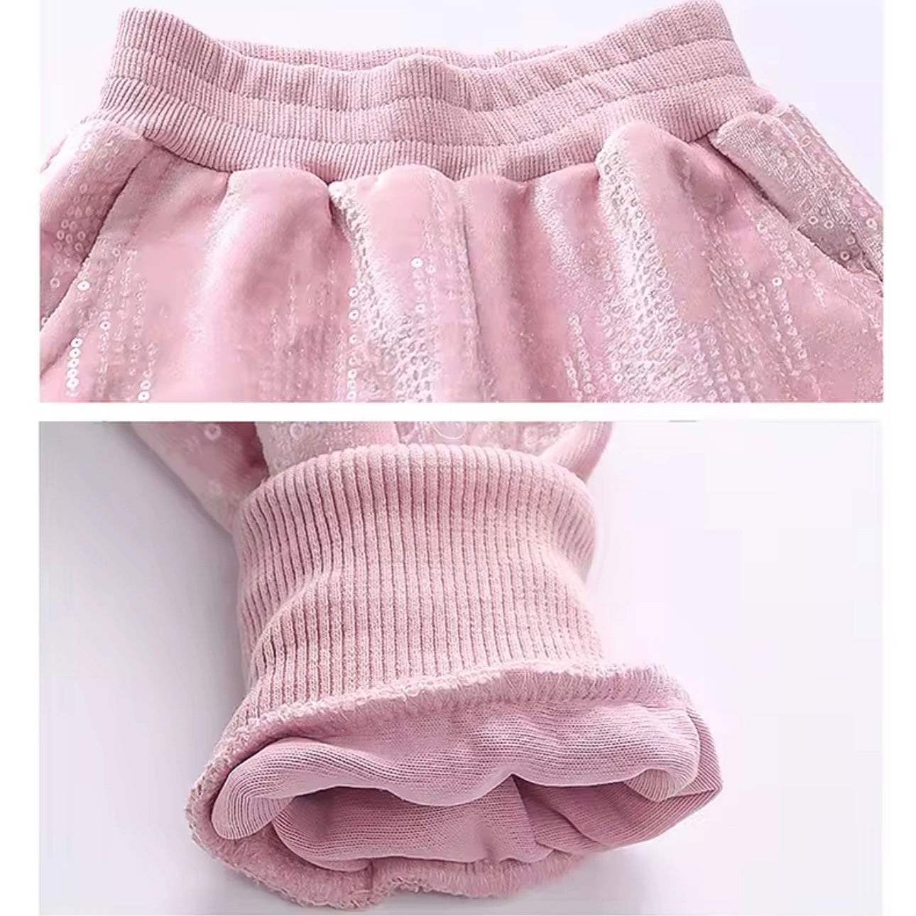 Conjunto para niña de terciopelo con lentejuelas