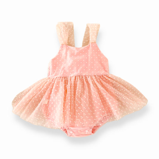 Vestido tipo body con tul y lazo