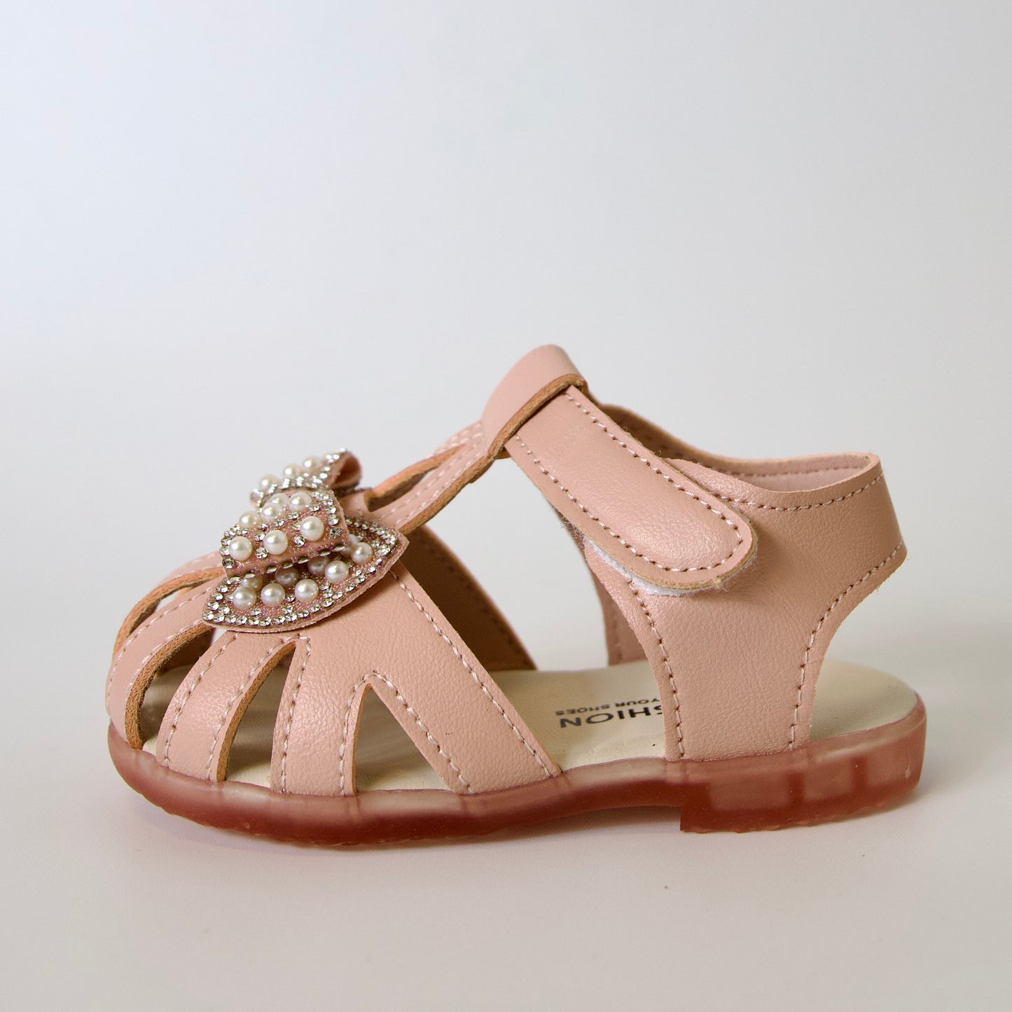 Sandalias para niña — PUNTA CERRADA Y LAZO CON BRILLOS