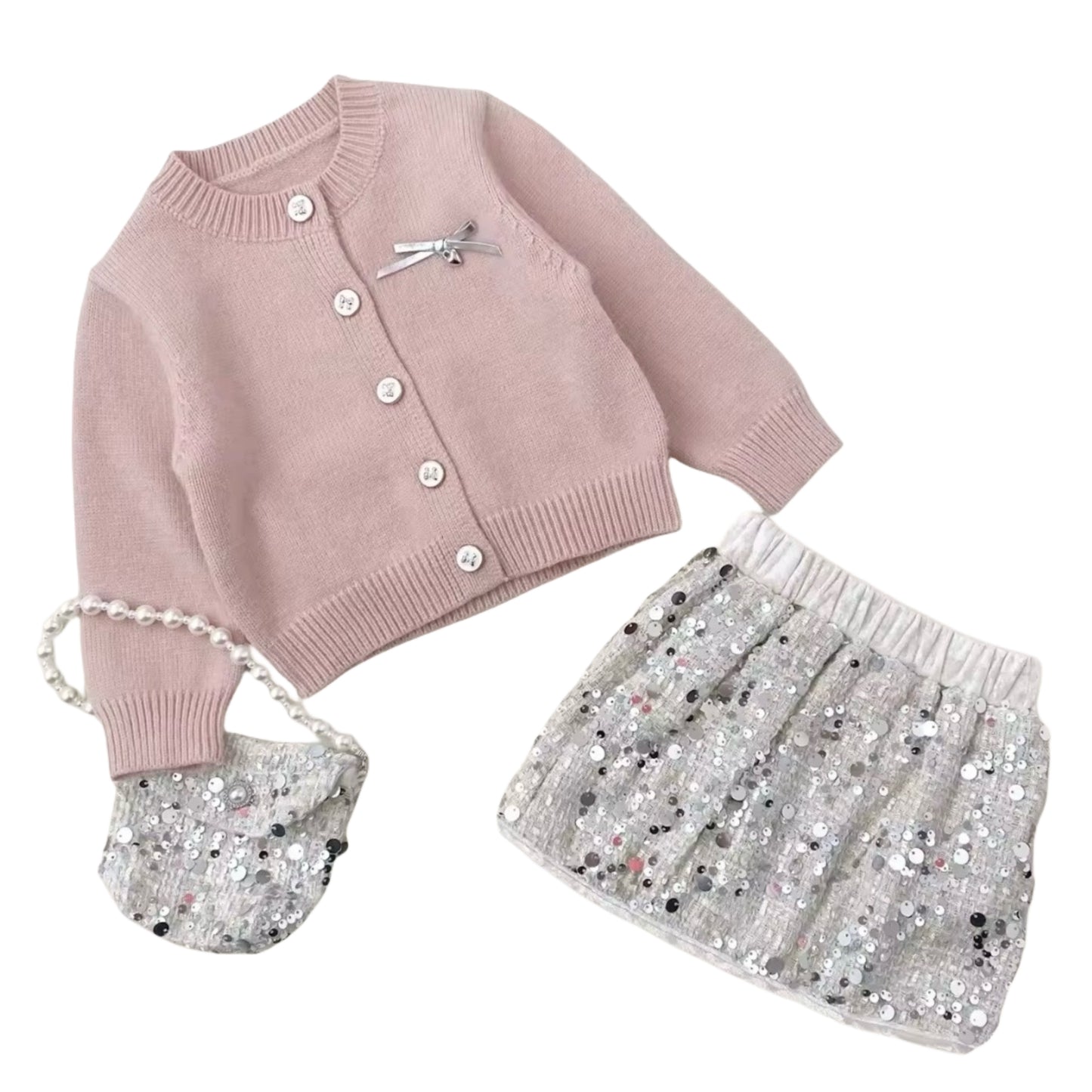 Set elegante y abrigado de tres piezas