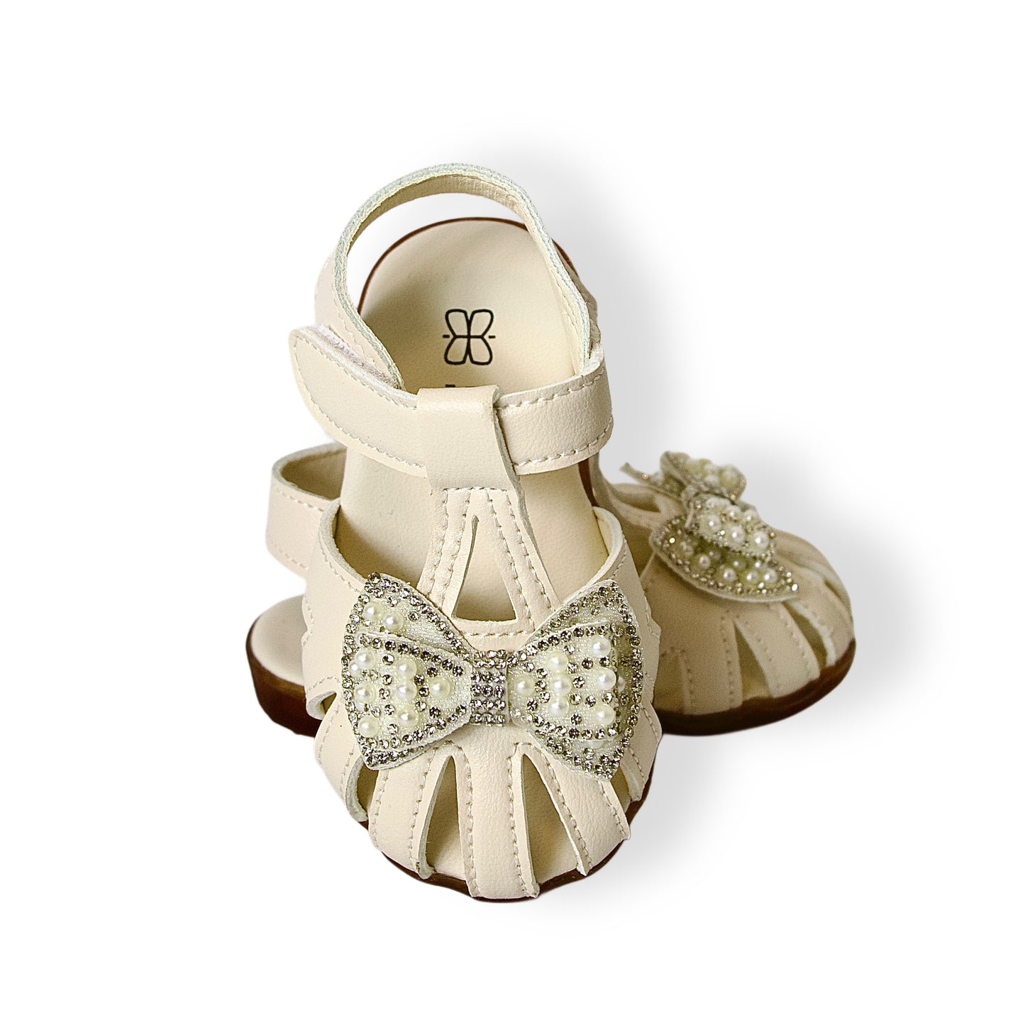 Sandalias para niña — PUNTA CERRADA Y LAZO CON BRILLOS