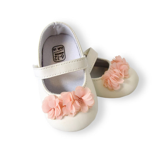 Zapatos para niña — FLORES EN ENCAJE ROSADO