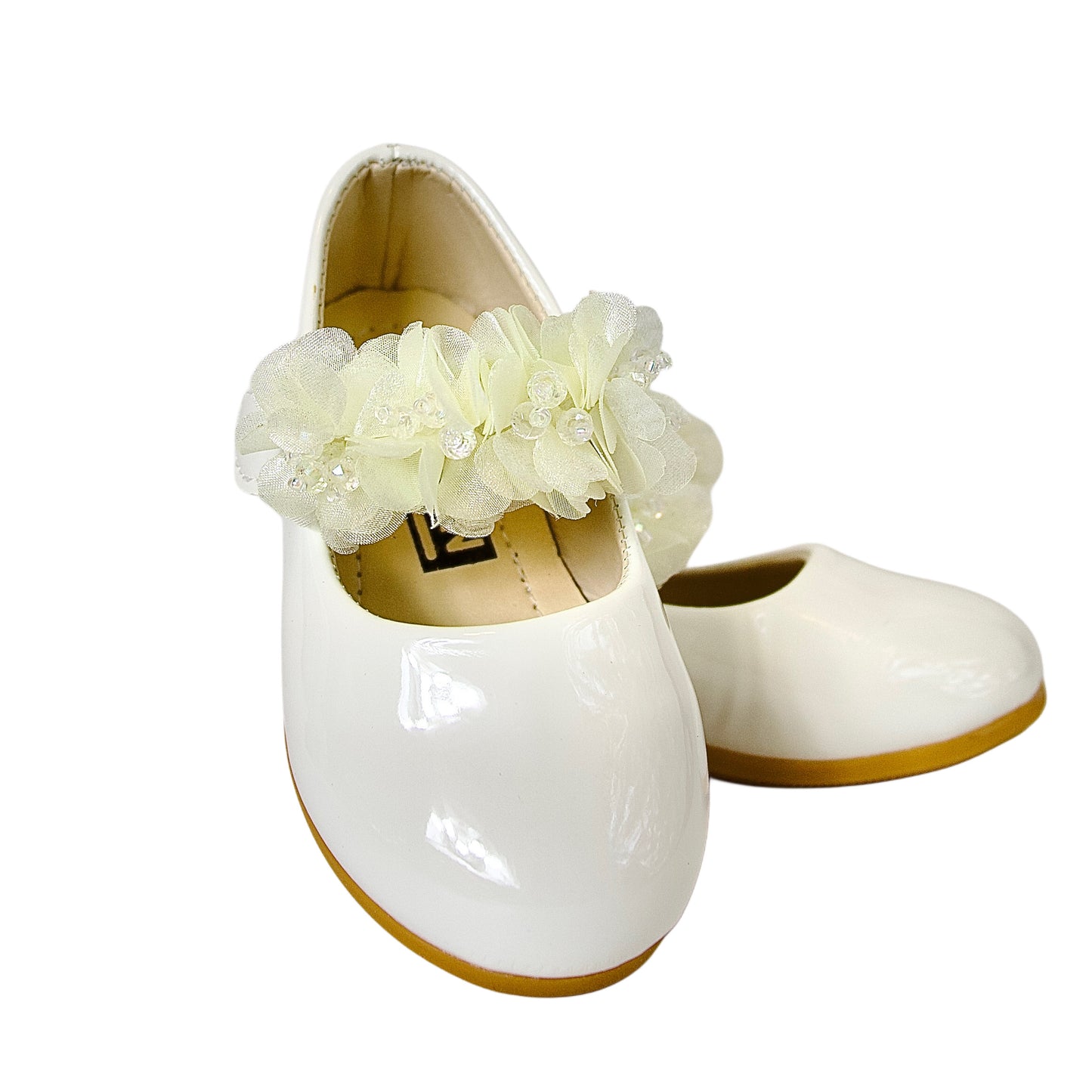 Zapatos charol con flores de cristal — perfectos para momentos especiales