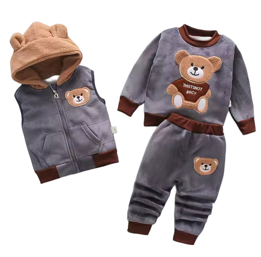 Conjunto térmico de 3 piezas con diseño de osito