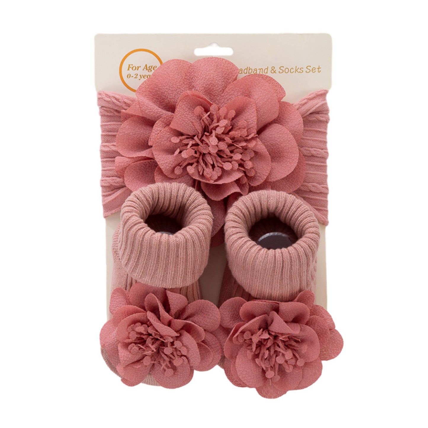 Set para niña (0 a 2 años) — calcetines y cintillo