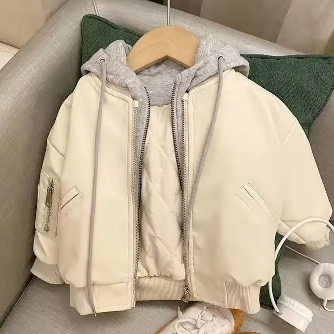 Chaqueta de Cuero Ecológico con Forro — Niño