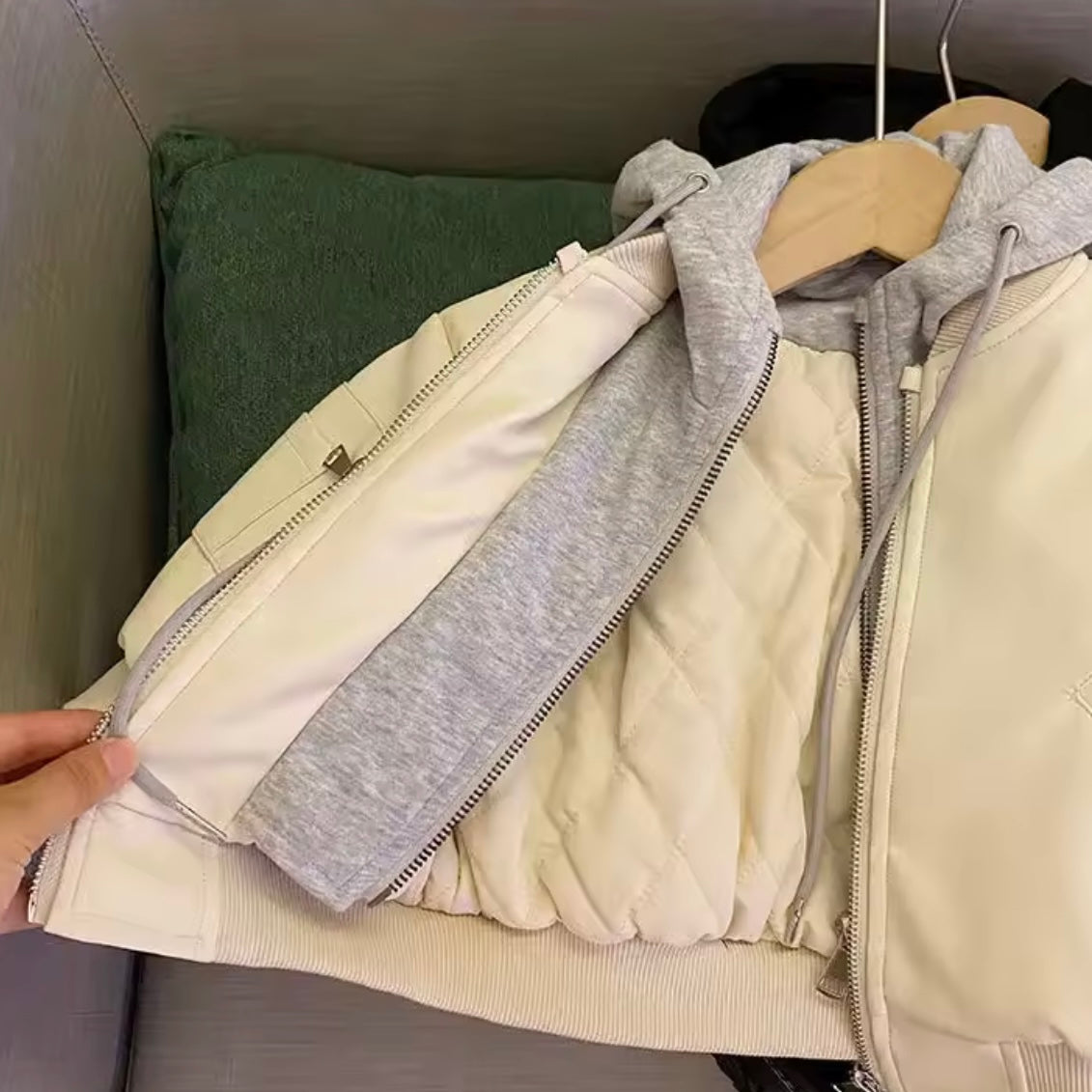 Chaqueta de Cuero Ecológico con Forro — Niño